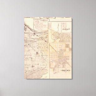 Map of Lake County with Lowell Canvas Print