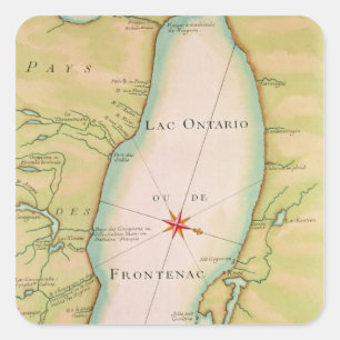 Map of Lake Ontario Square Sticker