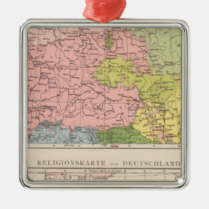 Map of Languages and Religions in Germany Metal Tree Decoration