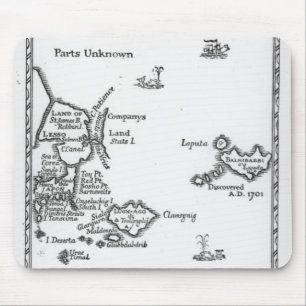 Map of Laputa, Balnibari, Luggnagg Mouse Pad