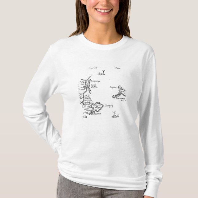Map of Laputa, Balnibari, Luggnagg T-Shirt (Front)