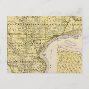 Map of Lee County and Montrose, State of Iowa Postcard