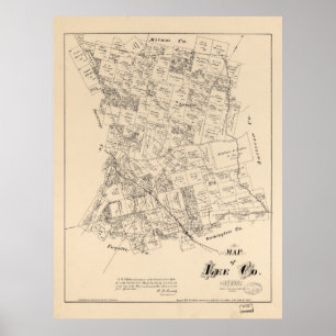 Map of Lee County, Texas (1879) Poster
