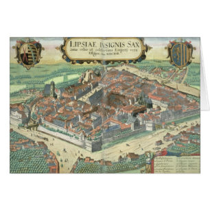 Map of Leipzig, from 'Civitates Orbis Terrarum' by