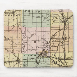 Map of Lenawee County, Michigan Mouse Pad