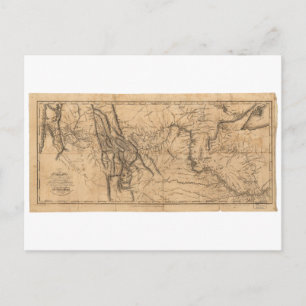 Map of Lewis & Clark's Across Western America 1814 Postcard
