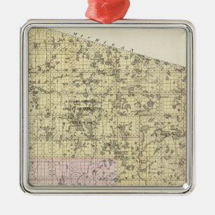 Map of Lincoln County Metal Tree Decoration