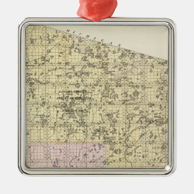 Map of Lincoln County Metal Tree Decoration (Front)