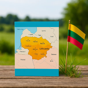 Map Of Lithuania Card