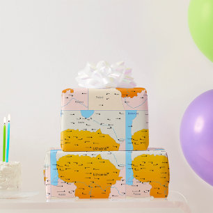 Map Of Lithuania Wrapping Paper