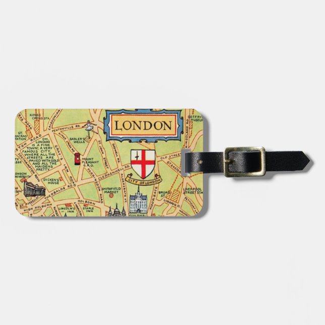Map of London England Luggage Tag (Front Horizontal)