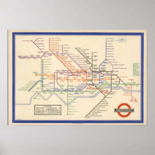 Map of London's Underground Railways Poster
