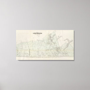 Map of Long Branch, NJ Canvas Print