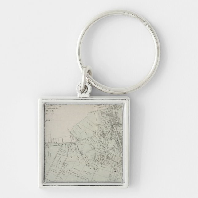 Map of Long Branch, NJ Key Ring (Front)