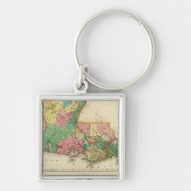 Map Of Louisiana Key Ring (Front)