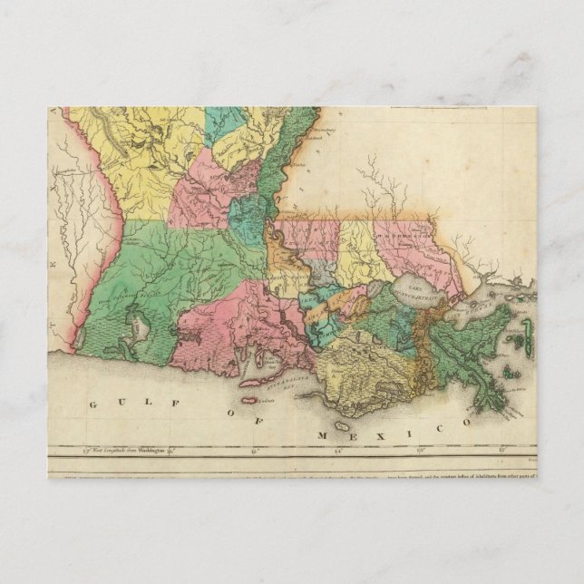 Map Of Louisiana Postcard (Front)