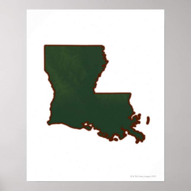 Map of Louisiana Poster (Front)
