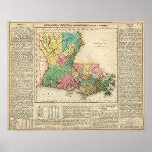 Map Of Louisiana Poster