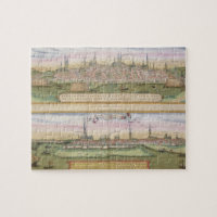 Map of Lubeck and Hamburg, from 'Civitates Orbis T