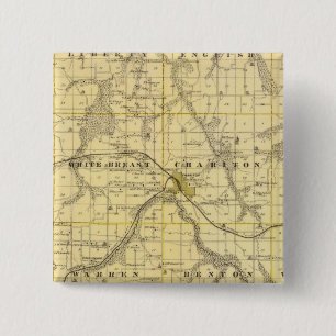 Map of Lucas County, State of Iowa 15 Cm Square Badge