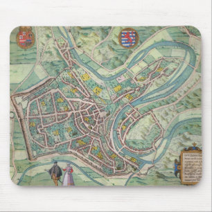 Map of Luxembourg, from 'Civitates Orbis Terrarum' Mouse Pad