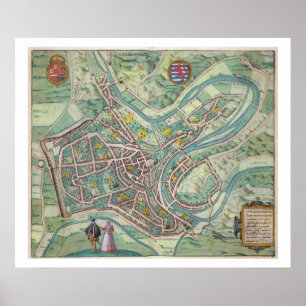 Map of Luxembourg, from 'Civitates Orbis Terrarum' Poster