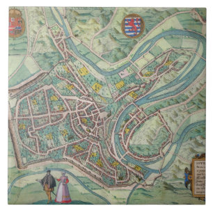 Map of Luxembourg, from 'Civitates Orbis Terrarum' Tile