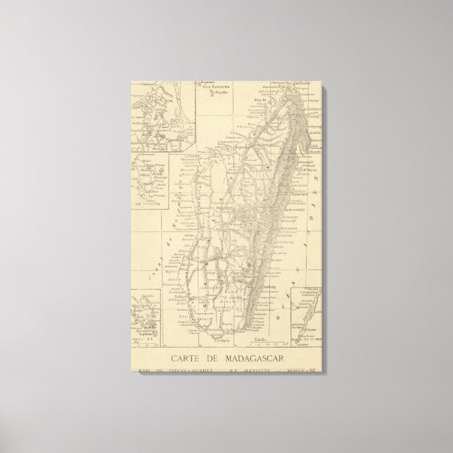Map of Madagascar Canvas Print (Front)