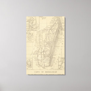 Map of Madagascar Canvas Print
