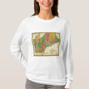 Map of Maine, New Hampshire, and Vermont T-Shirt