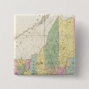 Map of Maine, New Hampshire, Vermont 15 Cm Square Badge