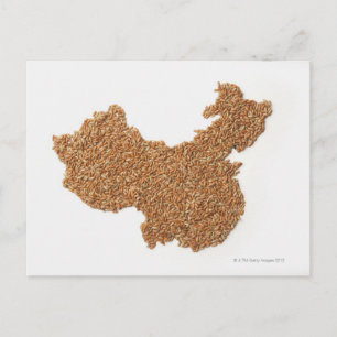 Map of Mainland China made of Glutinous Rice Postcard