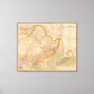 Map of Manchuria, China (1901) Canvas Print