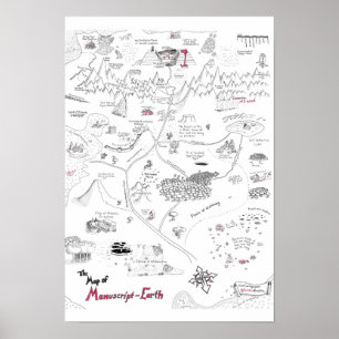 Map of Manuscript Earth Poster