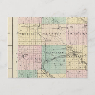 Map of Marquette County & Westfield Postcard