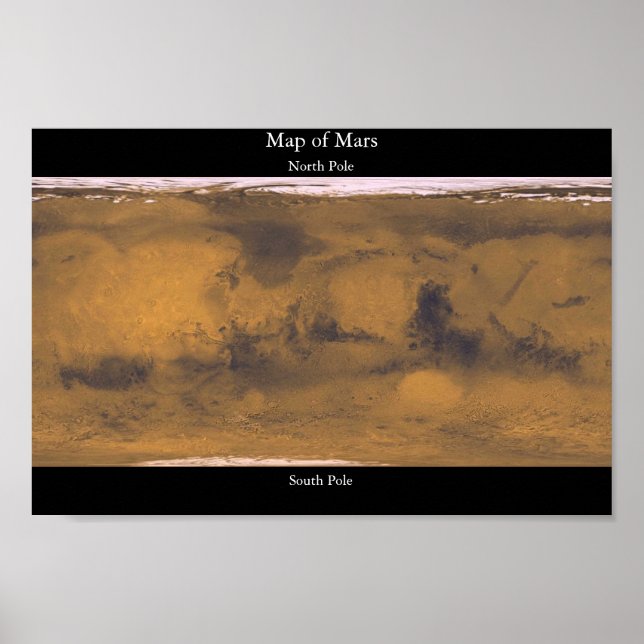 Map of Mars Poster (Front)