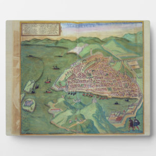 Map of Marseilles, from 'Civitates Orbis Terrarum' Plaque