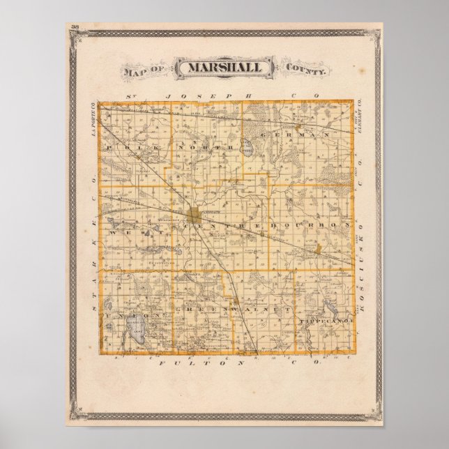 Map of Marshall County Poster (Front)