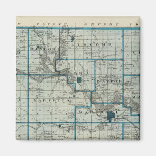 Map of Marshall County, State of Iowa Magnet