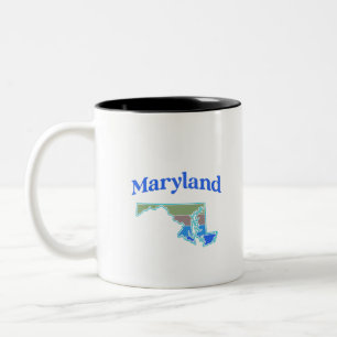 Map of Maryland Two-Tone Coffee Mug