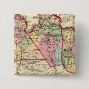 Map of Mason, Jackson, Roane counties 15 Cm Square Badge