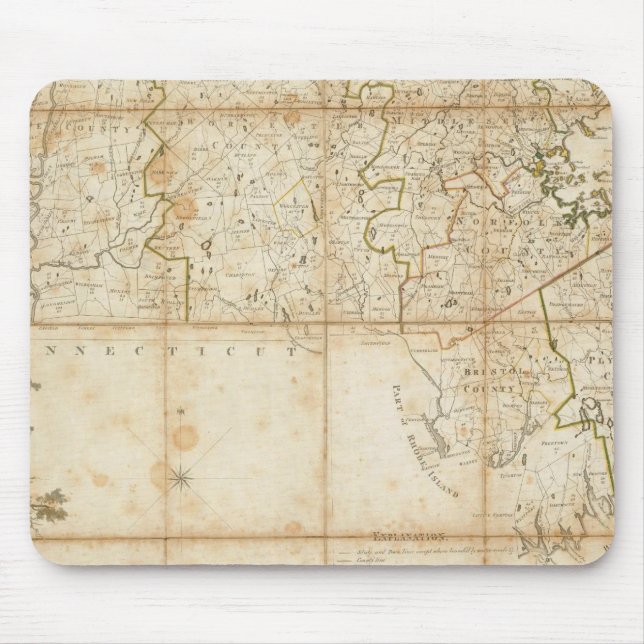 Map Of Massachusetts Mouse Pad (Front)