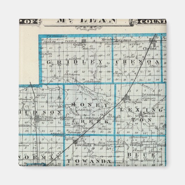 Map of McLean County and Le Roy Magnet (Front)
