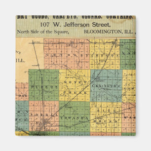 Map of McLean County, Illinois 1886 Magnet