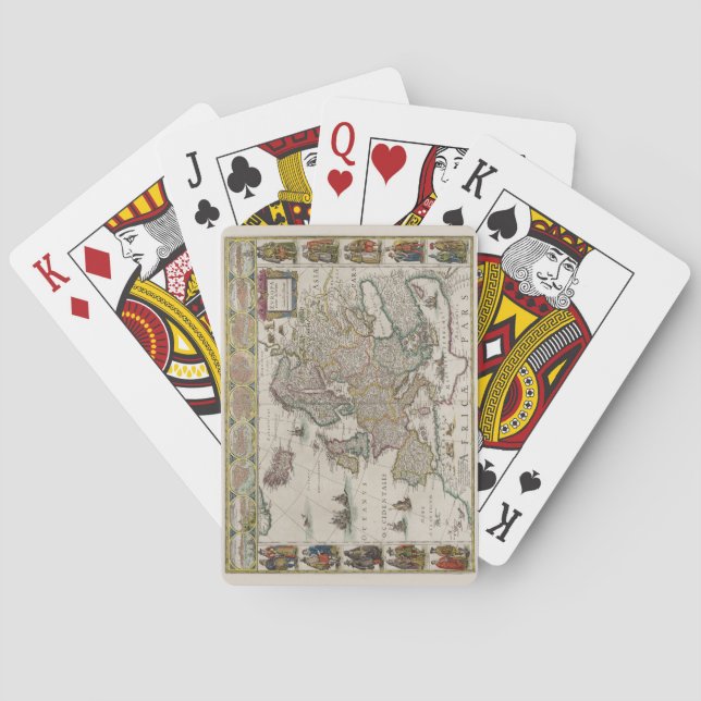 Map of Mediaeval Europe (by Willem Blaeu) Playing Cards (Back)
