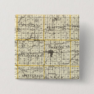 Map of Mercer County, Rock Island and Plano 15 Cm Square Badge