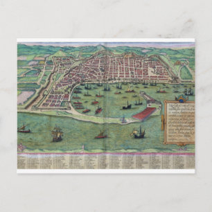 Map of Messina, from 'Civitates Orbis Terrarum' by Postcard
