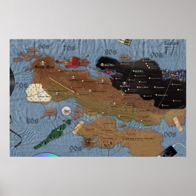 Map of Metal (second edition) Colossal Size Poster (Front)