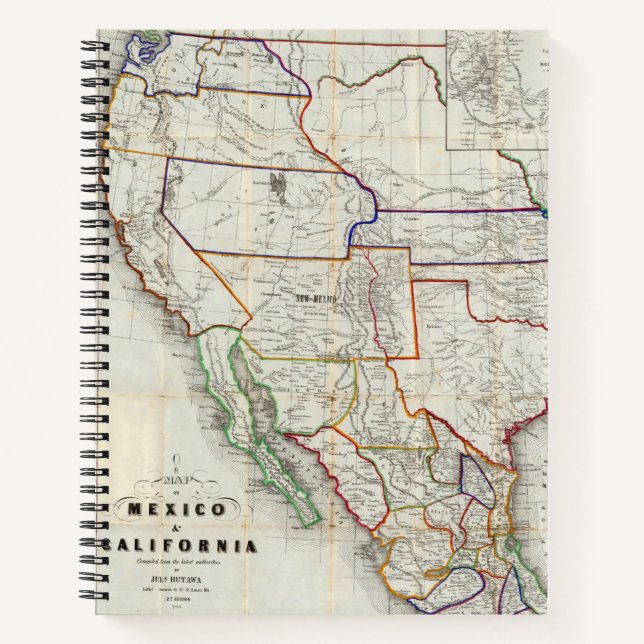 Map Of Mexico & California Notebook (Front)