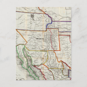 Map Of Mexico & California Postcard